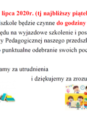 Kochani Rodzice! Ważna informacja!